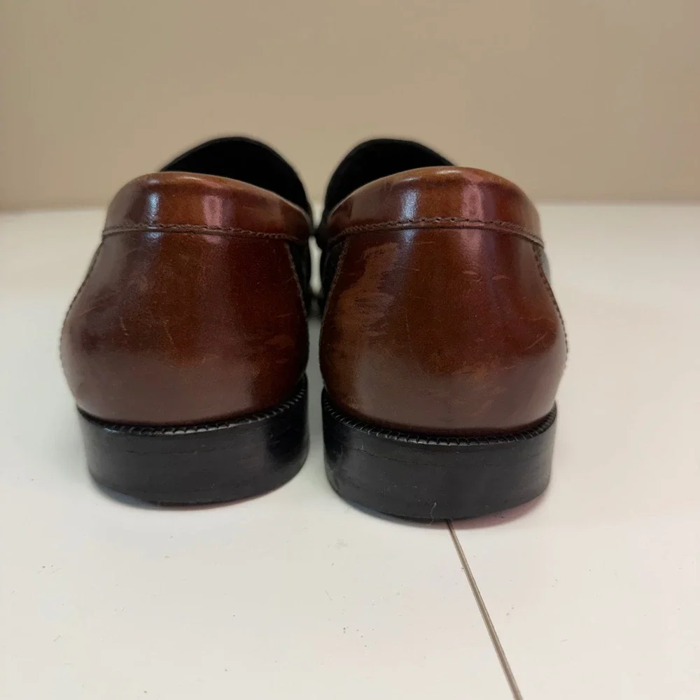Florsheim Mens Two Tone Penny Loafers Black Brown Leather Dress Shoes K18258 11B